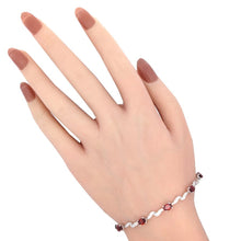 画像をギャラリービューアに読み込む, K18<br />ガーネット×ダイヤモンド ブレスレット