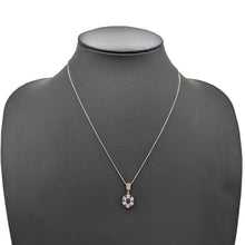 画像をギャラリービューアに読み込む, Pt900/Pt850<br />サファイア×ダイヤモンド フラワーネックレス