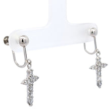 画像をギャラリービューアに読み込む, Pt900<br />ダイヤモンドクロスイヤリング