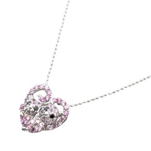 画像をギャラリービューアに読み込む, K18WG<br />ピンクサファイア×ブラックダイヤモンド キャットネックレス