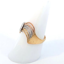 画像をギャラリービューアに読み込む, K18/Pt900<br />ダイヤモンドスリーカラーウェーブリング