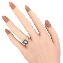 画像をギャラリービューアに読み込む, K18<br />ブラックパール×ダイヤモンド リング