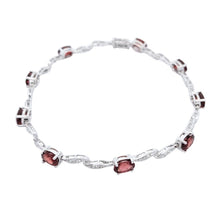 画像をギャラリービューアに読み込む, K18<br />ガーネット×ダイヤモンド ブレスレット
