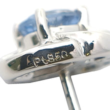 画像をギャラリービューアに読み込む, Pt850<br />サファイア×ダイヤモンド フラワーピアス