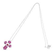 画像をギャラリービューアに読み込む, K18WG<br />ルビー×ダイヤモンド クロスハートネックレス