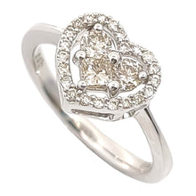 画像をギャラリービューアに読み込む, K18WG<br />ダイヤモンドハートリング