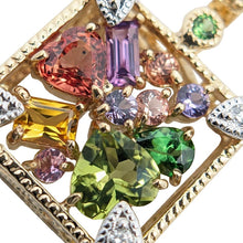 画像をギャラリービューアに読み込む, K18<br />ガーネット×サファイア×ペリドット×ダイヤモンド スクエアネックレス
