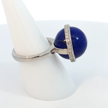 画像をギャラリービューアに読み込む, Pt900<br />ラピスラズリ×ダイヤモンド リング