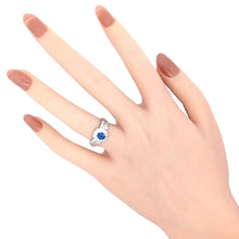 画像をギャラリービューアに読み込む, Pt900<br />サファイア×ダイヤモンド フラワーリング