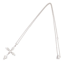 画像をギャラリービューアに読み込む, K18WG<br />ダイヤモンドクロスネックレス