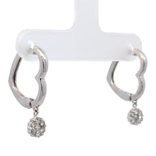 画像をギャラリービューアに読み込む, K18WG<br />ダイヤモンドハート2WAYイヤリング