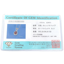 画像をギャラリービューアに読み込む, K18WG/750&lt;br /&gt;オレンジサファイア×ダイヤモンド ネックレス
