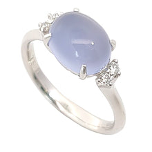 画像をギャラリービューアに読み込む, K18WG<br />カルセドニー×ダイヤモンド リング
