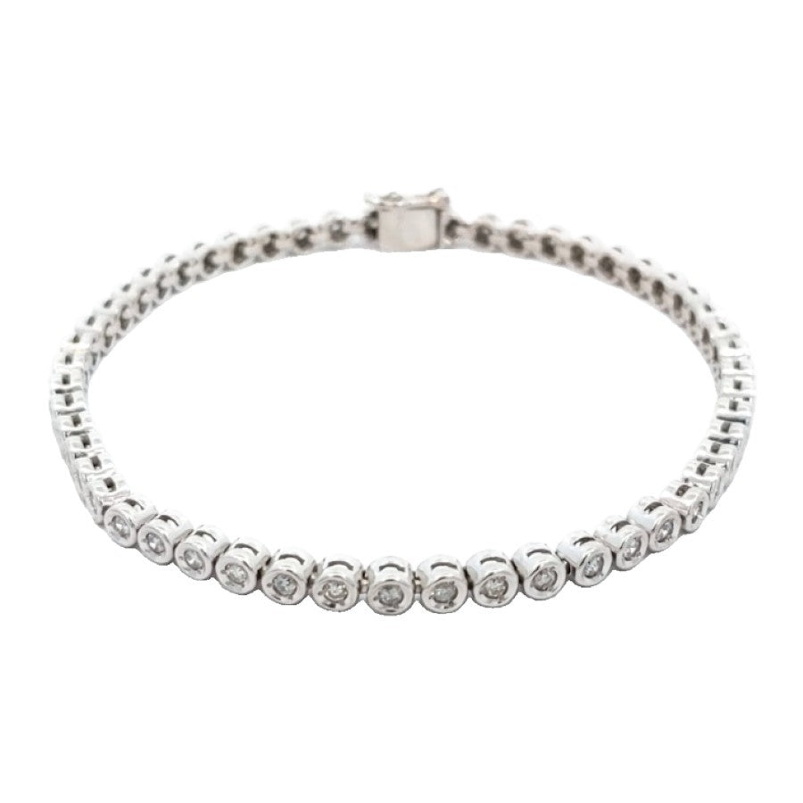 Pt850 ダイヤモンドテニスブレスレット　17cm Pt850ダイヤモンドテニスブレスレット – REFLETオンラインショップ