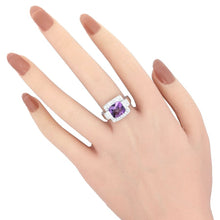 画像をギャラリービューアに読み込む, K18&lt;br /&gt;アメジスト×ダイヤモンド スクエアリング
