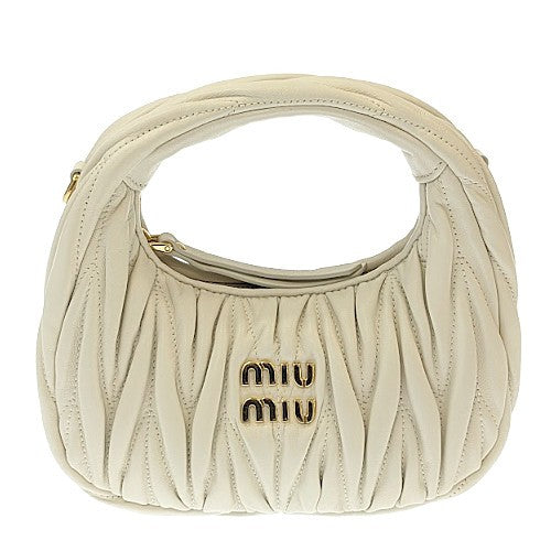 MIUMIU<br >ワンダー マテラッセレザー ホーボーミニバッグ