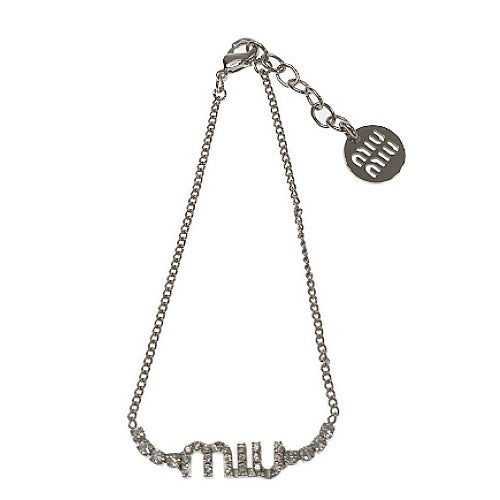 MIUMIU<br >クリスタル ロゴ ブレスレット