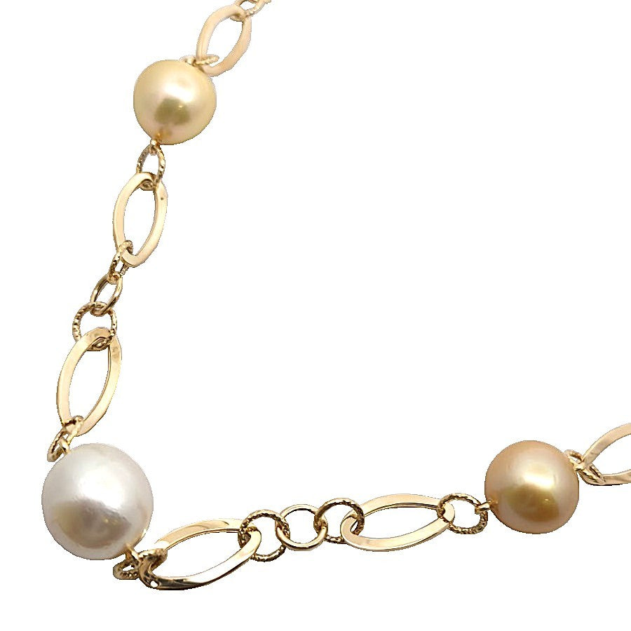 K18<br />パールチェーンネックレス