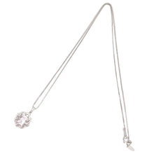 画像をギャラリービューアに読み込む, K18WG<br />クンツァイト×ダイヤモンド フラワーシルエットネックレス
