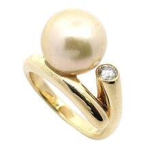 画像をギャラリービューアに読み込む, K18&lt;br /&gt;ゴールデンパール×ダイヤモンド リング

