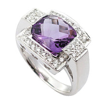 画像をギャラリービューアに読み込む, K18&lt;br /&gt;アメジスト×ダイヤモンド スクエアリング
